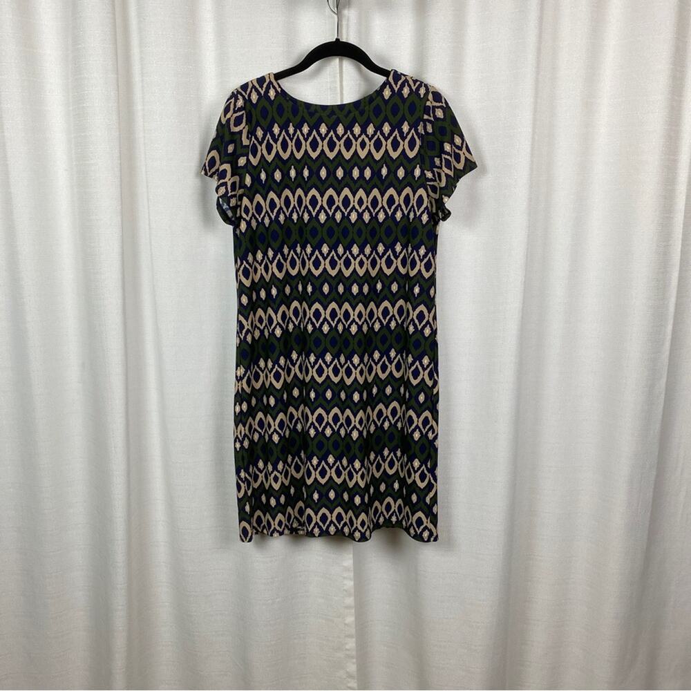 Jude Connally Navy Blue&Olive Green Short Sleeve Ella Shift Dress Sz.S